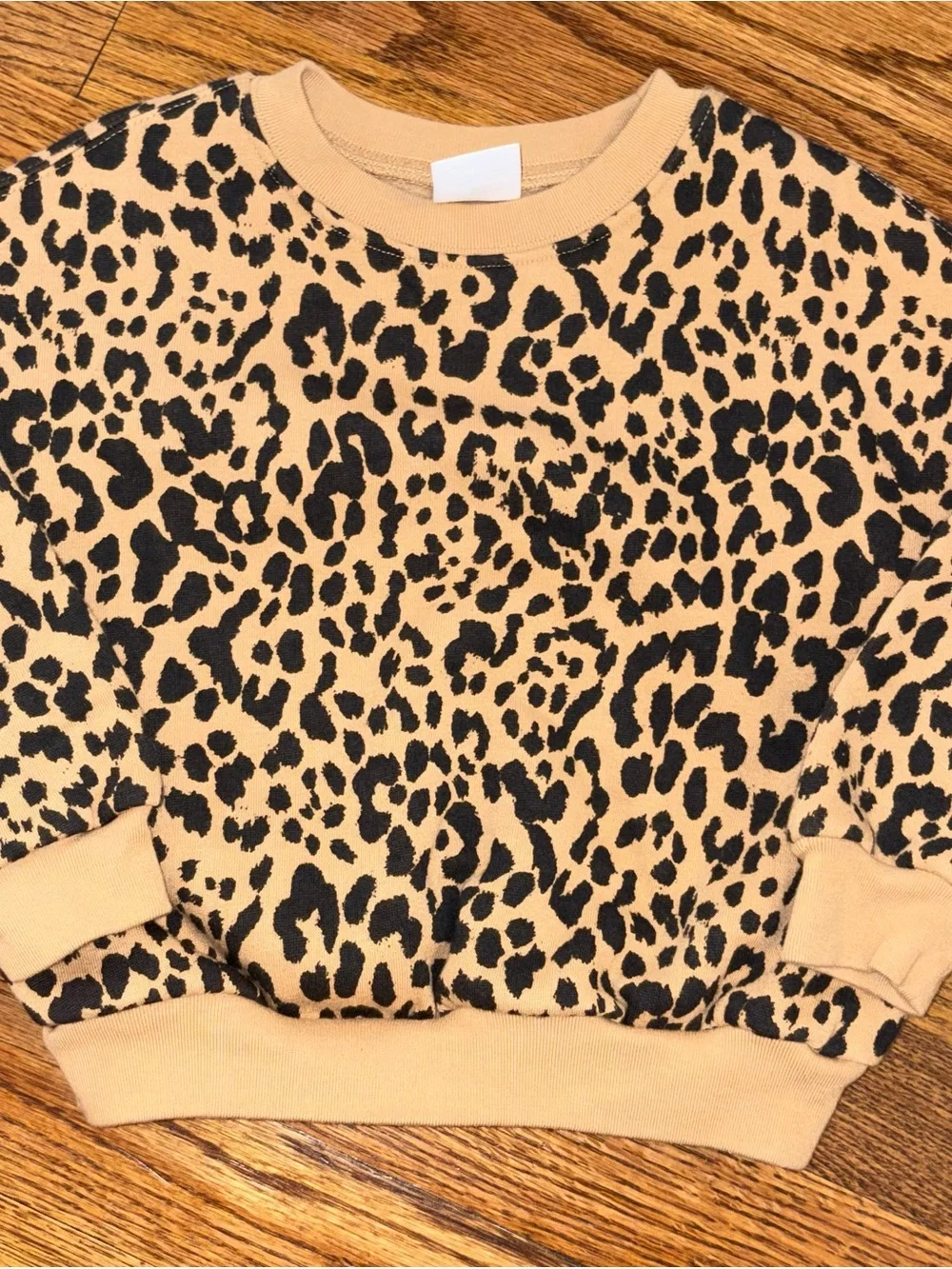 Gap Leopard Print Crewneck Sweatshirt - Tan/Black 2T